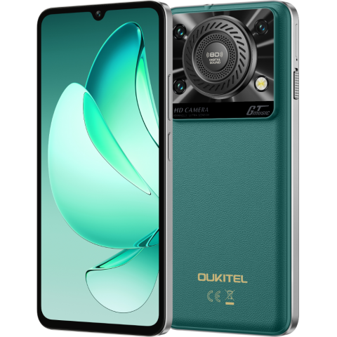 Telefoane & Tablete Oukitel - Telefon Oukitel C60 Pro, 4G, Octa-Core, 6.88' HD+ 90Hz, 24GB RAM / 256GB, 8D Sound, 10000mAh, NFC, Android 15, Green