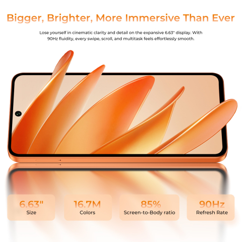 Telefon Oukitel C26, 4G, Dual SIM, 6.63" 90Hz, Octa-Core T615, 6GB RAM, 128GB, 5150mAh, Android 16, Gold [7]