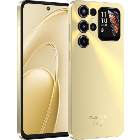 Oukitel Products - Oukitel C68 Plus, 4G, Octa-Core, Dual Display 7.2" 120Hz + 1.81" IPS, 16GB RAM 128GB, 6000mAh, Android 15, Gold
