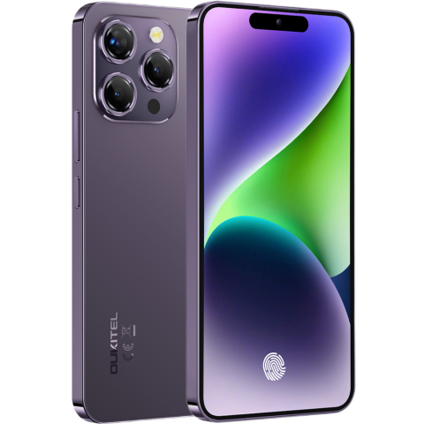 Mobile Phones Oukitel - Smartphone Oukitel P1, 4G, 6.7" AMOLED 120Hz, Octa-Core Helio G99, 8GB + 24GB RAM, 256GB, NFC, Android 15, Purple
