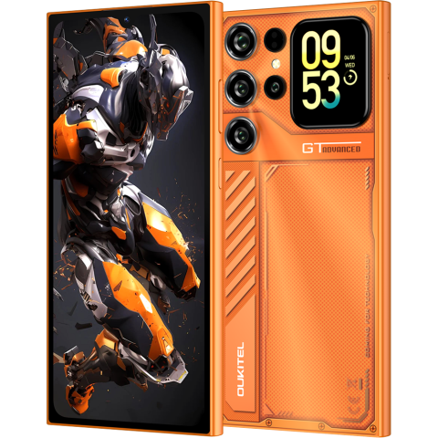 Produse Oukitel - Telefon Oukitel C62 GT, 4G, Dual SIM, 6.88" 90Hz + 1.81-inch, Octa-Core, 128GB, 5150mAh, Android 16, Orange