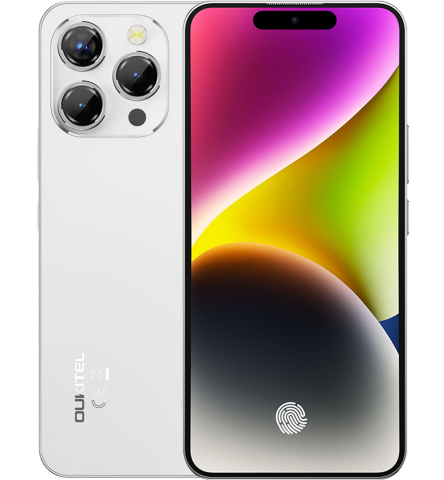 Telefoane & Tablete Oukitel - Telefon Oukitel P1, Dual SIM, 4G, 6.7-inch AMOLED FHD+ 120Hz, 24GB RAM / 256GB, 5150mAh, NFC, Android 15, White