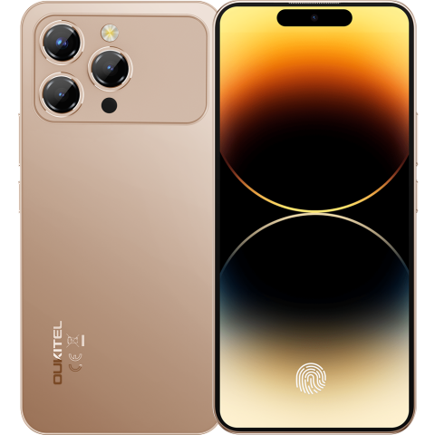 Telefoane & Tablete Oukitel - Telefon Oukitel P1 Pro, 4G, 6.7' AMOLED FHD+ 120Hz, 32GB RAM / 512GB, 5150mAh, NFC, Android 15, Gold