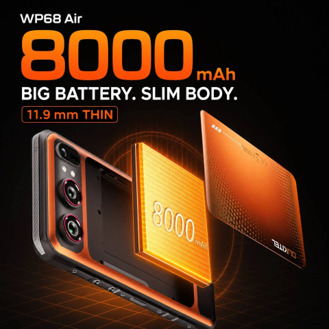 Telefon Oukitel WP68 Air, 5G, Dual SIM,6.88" HD+ 120Hz, MTK Dimensity 7025, 12GB RAM, 512GB, NFC, Camera 64MP, Android 16, Green [5]