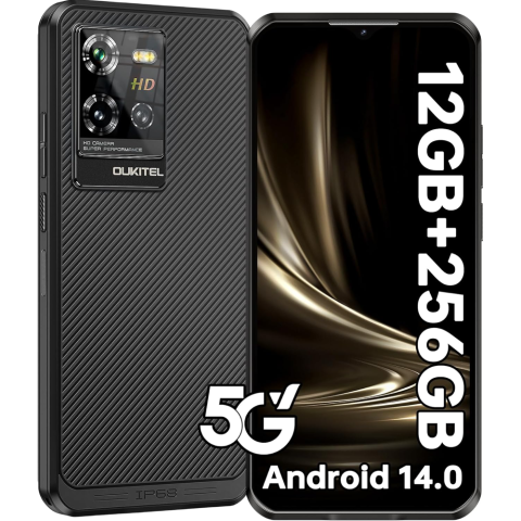 Telefoane & Tablete Oukitel - Telefon Oukitel WP50 5G Octa-Core 6.6" IPS 256GB NFC IP68/IP69K Android 14 Black