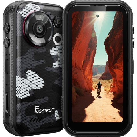 Produse Fossibot - Telefon mini Fossibot F116 Pro cu Action Camera 4K Ultra-Wide, 5G, Dual SIM, 4-inch 120Hz, Dimensity 7300, 12GB RAM, 256GB, Optical Image Stabilization, NFC, 3600mAh, Android 16, Grey