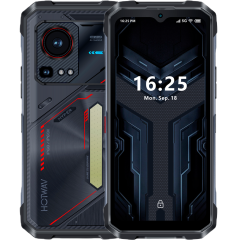 Produse Hotwav - Telefon rugged Hotwav Hyper 7s, 5G, 6.6" 120Hz, 8-Core T8200, 256GB, NFC, RGB Light, Android 15, Black