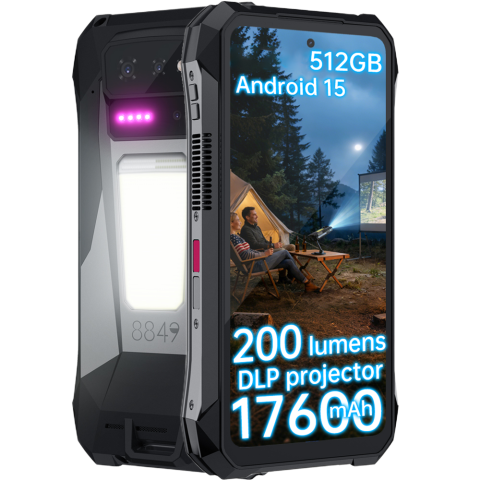 Telefoane Mobile Unihertz - Telefon rugged Unihertz 8849 Tank X, 5G, Proiector Video Full HD, 6.78" 120Hz, Dimensity 8200, 16GB RAM, 512GB, NFC, 17600mAh, Android 15