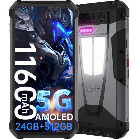 Telefoane & Tablete Unihertz - Telefon Unihertz TANK 4 5G Dimensity 7300 24GB RAM 512GB Proiector Video 720P 11600mAh NFC IP68/IP69 Android 15