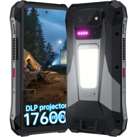 Produse Unihertz - Telefon Unihertz TANK X, 5G, Dual SIM, 6.78" 120Hz, Dimensity 8200, 16GB RAM, 512GB, NFC, Video Proiector 220Lm FHD+, Telemetru Laser 4m, 17600mAh, Android 15