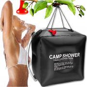 Dus solar suspendat pentru camping sau plaja, capacitate 40l, culoare Neagra [4]