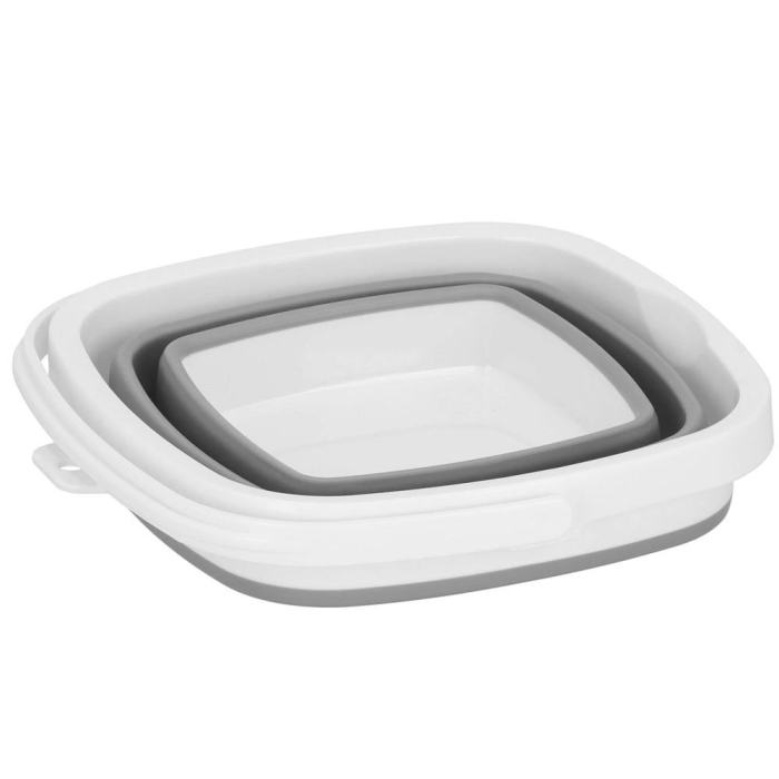 Lighean pliabil, patrat, din plastic si silicon, 30x24cm, 10litri, gri [4]