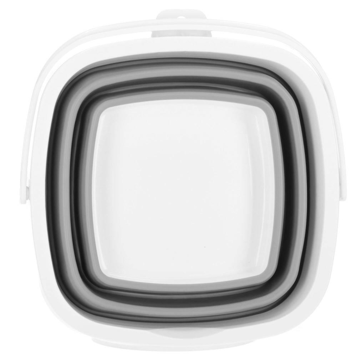 Lighean pliabil, patrat, din plastic si silicon, 30x24cm, 10litri, gri [12]