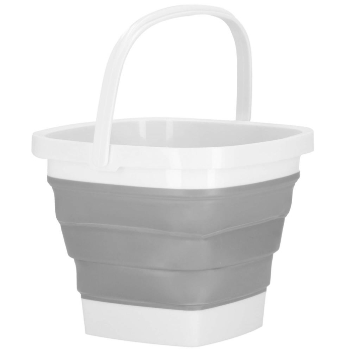 Lighean pliabil, patrat, din plastic si silicon, 30x24cm, 10litri, gri [18]