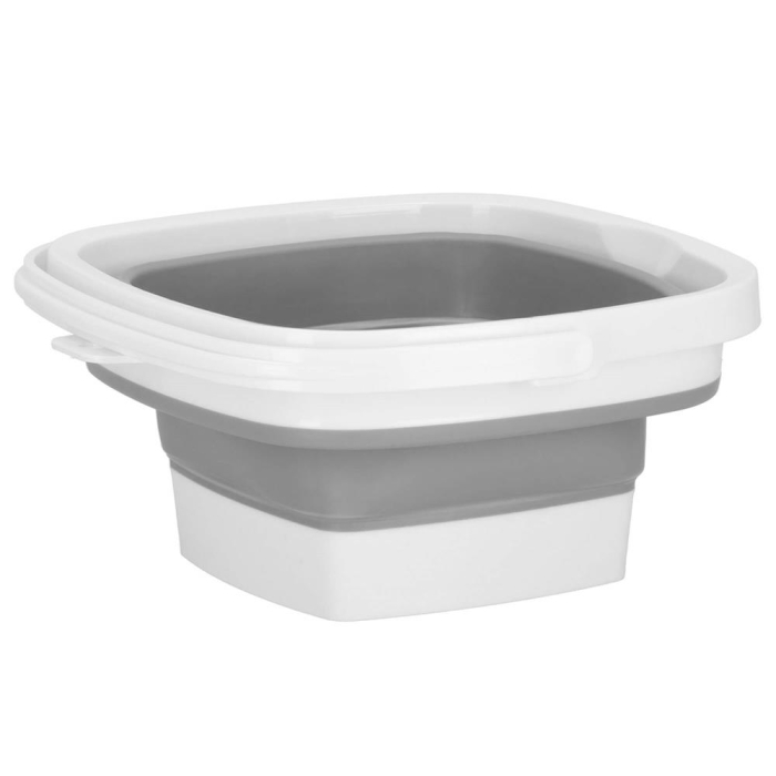 Lighean pliabil, patrat, din plastic si silicon, 30x24cm, 10litri, gri [6]