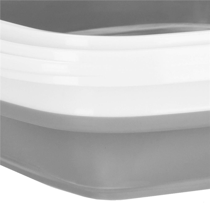 Lighean pliabil, patrat, din plastic si silicon, 30x24cm, 10litri, gri [9]