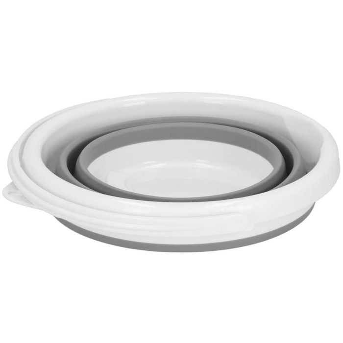 Lighean pliabil, rotund, din plastic si silicon, 25x19cm, 5litri, gri [12]