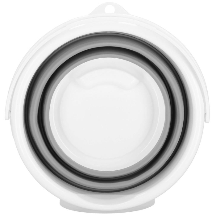 Lighean pliabil, rotund, din plastic si silicon, 25x19cm, 5litri, gri [5]