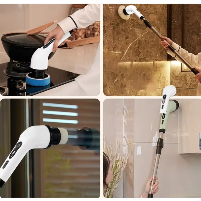 Perie de Curatat Electrica Rotativa 9 in 1 , Fara Fir, Brat Reglabil, Capete de Perie Inlocuibile pentru baie si bucatarie [5]