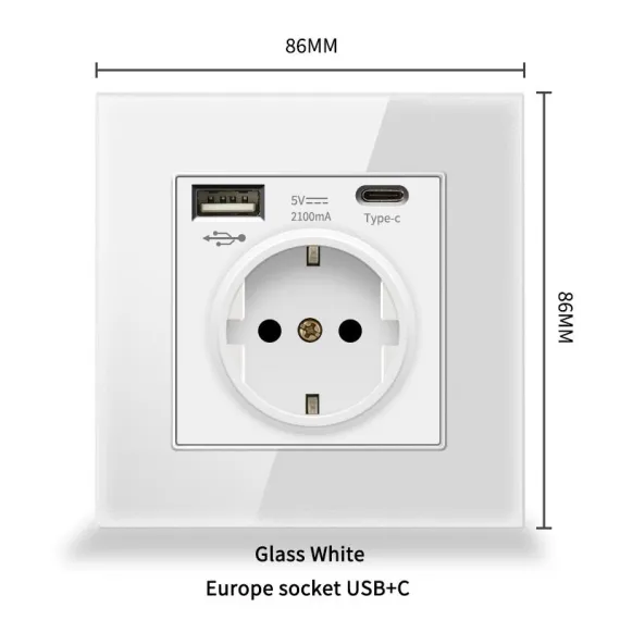 Priza suko cu USB si Tip C 2.1A [2]