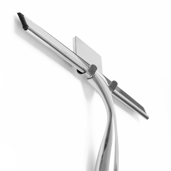 Racleta pentru baie din inox cu suport adeziv, lama 25 cm, finisaj lucios argintiu [9]
