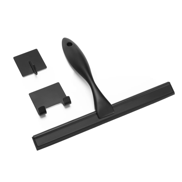 Racleta pentru baie din inox cu suport adeziv, lama 25 cm, finisaj mat negru [8]