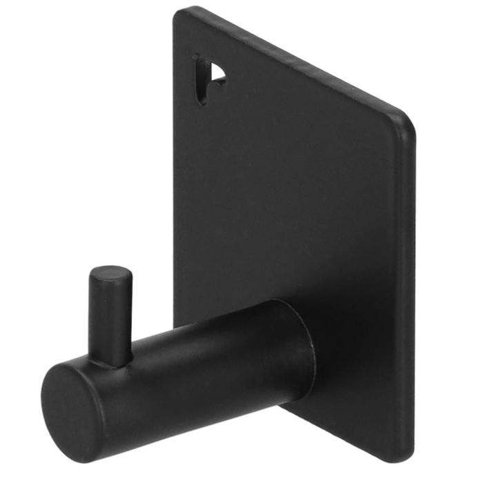 Set 4 agatatori tip cuier pentru baie, sistem fixare inclus, aluminiu, negru [5]