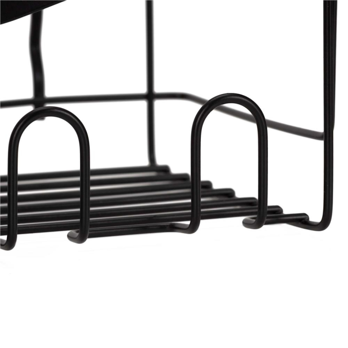 Set 5 polite metalice pentru dus cu montaj autoadeziv, inox, negru mat [18]