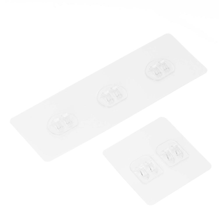 Set 5 polite metalice pentru dus cu montaj autoadeziv, inox, negru mat [9]