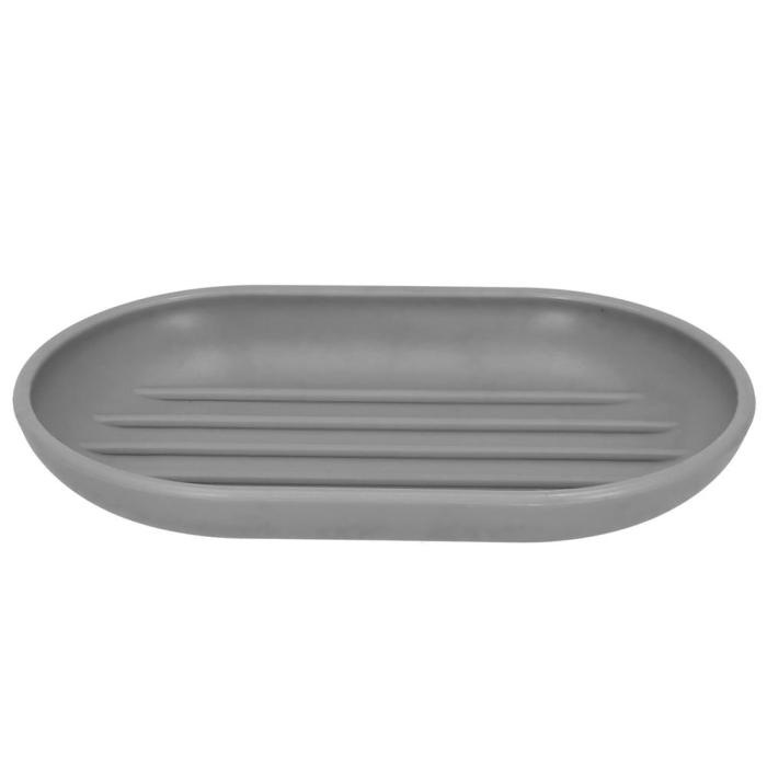 Set accesorii baie, 6 piese din plastic, cu perie WC si cos de gunoi, finisaj mat si lucios, gri argintiu [13]