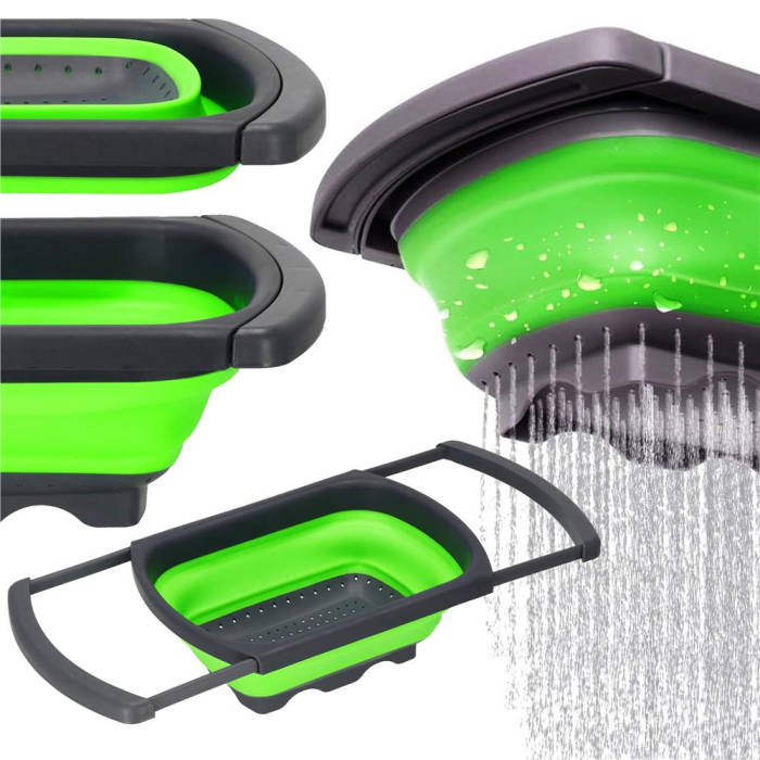 Strecuratoare pliabila pentru chiuveta, din plastic si silicon, brate extensibile, lungime 38-60cm [7]