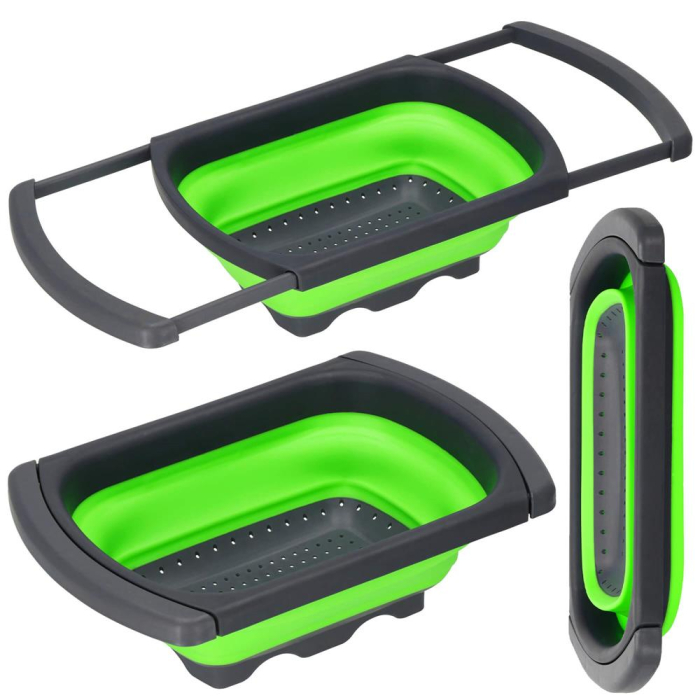 Strecuratoare pliabila pentru chiuveta, din plastic si silicon, brate extensibile, lungime 38-60cm [4]