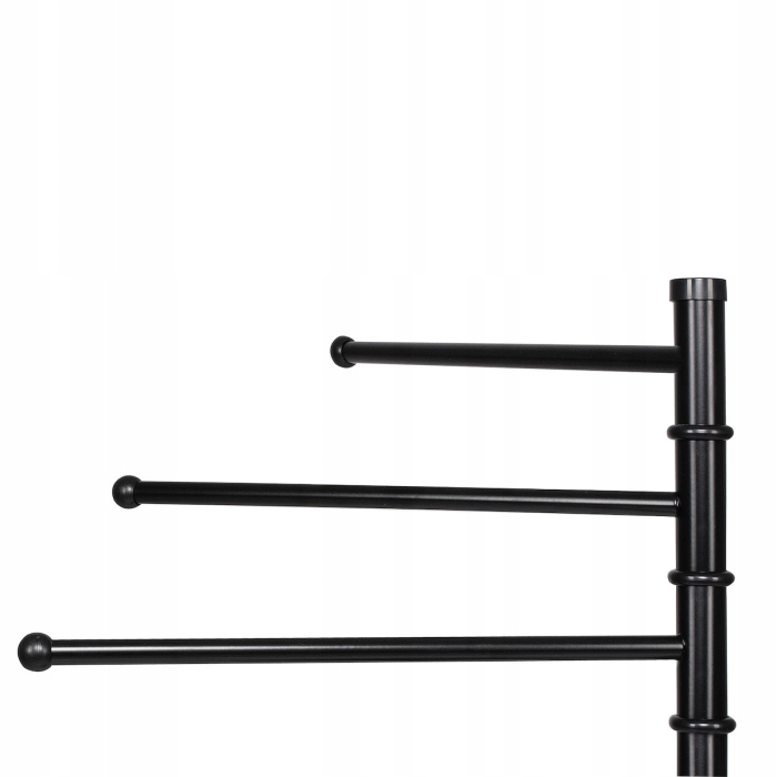 Suport cuier pentru prosoape cu 3 brate egale 32 cm, inaltime 86 cm, negru [4]