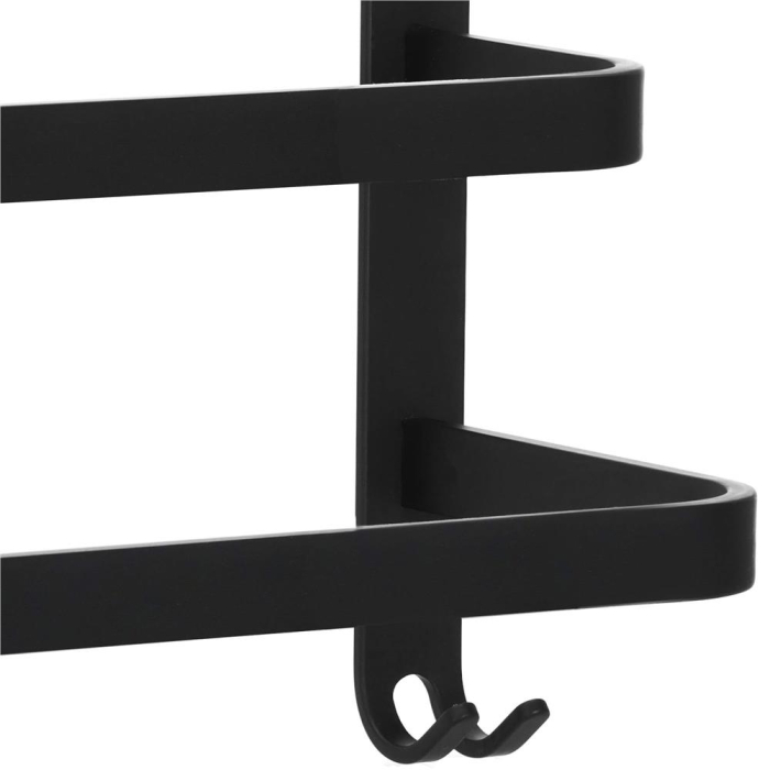 Suport prosoape pentru baie cu 2 sisteme de instalare, 3 brate, din aluminiu, 49x25cm, negru [10]
