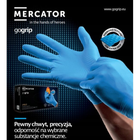 Set 50 manusi de nitril, foarte rezistente, marime L, culoare albastra [1]