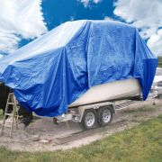 Prelata Impermeabila cu ochiuri metalice de prindere, dimensiune 4,0m x 5,0m, densitate 80g/m2, culoare albastra [3]