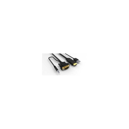 Gadgeturi electronice - Cablu HDMI cu chip la VGA cu audio si alimentare USB 1.8m WELL