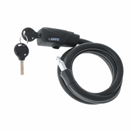 Accesorii auto - Antifurt bicicleta, Dispozitiv de blocare biciclete, spiralat, cu cheie, lungime 150cm, culoare Neagra