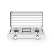 Accesorii gospodărești - Aragaz de mici dimensiuni cu doua arzatoare pentru soferii de camion, rulote, camping, calatorii, dimensiune 47 x 27cm, culoare Alba