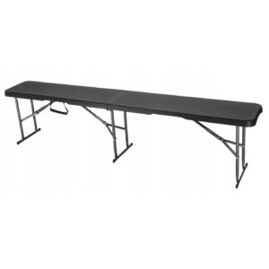Banca pliabila pentru gradina sau catering, HDPDE, 180x28x43cm, negru [0]