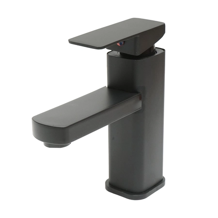 Bucătărie & baie - Baterie lavoar monocomanda, finisaj negru mat, montaj stativ, otel inoxidabil, accesorii incluse