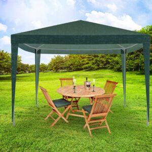 Cort pavilion de gradina, 300×300 cm, cu 4 pereti laterali cu ferestre, impermeabil cu rezistenta UV, verde [4]