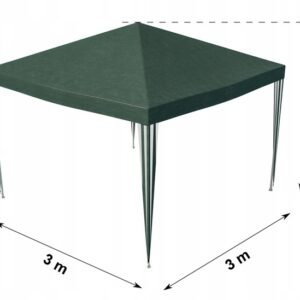 Cort pavilion de gradina, 300×300 cm, impermeabil cu rezistenta UV, verde [2]