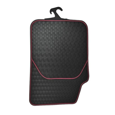 Accesorii auto - Covorase Auto Universale, din cauciuc sintetic moale, culoare Neagra cu dunga Rosie