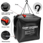 Dus solar suspendat pentru camping sau plaja, capacitate 40l, culoare Neagra [1]