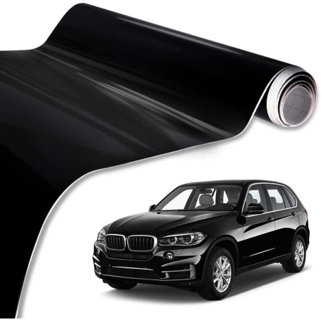 Tuning - Folie auto pentru colantare integrala, Termoplastica, cu tehnologie "BUBBLE FREE", culoare Negru, finisaj Lucios, dimensiune 3,0m x 1,52m