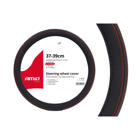 Auto & Iluminat - Husa volan cusatura rosie SWC-01-M (37-39cm)