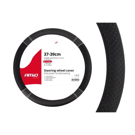 Auto & Iluminat - Husa volan neagra Honeycomb SWC-20-M (37-39cm)