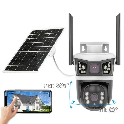 Imagine produs Camera de supraveghere, Bullet-Dome Wireless Smart Solar V380 Pro zy-a09-wifi, 10x Zoom, Full HD, Wi-Fi, Night Vision - COBI [1]