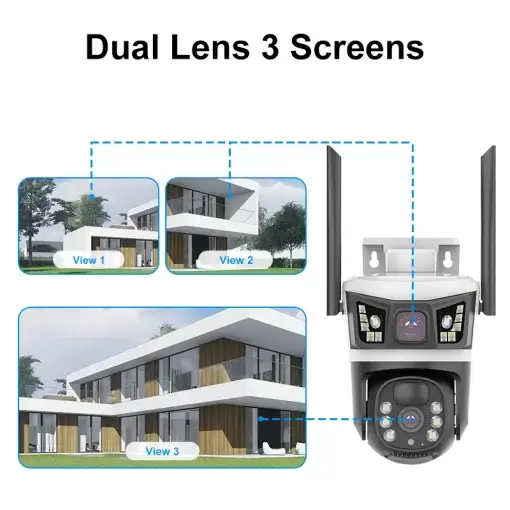 Prelungitoare - Imagine produs Camera de supraveghere, Bullet-Dome Wireless Smart Solar V380 Pro zy-a09-wifi, 10x Zoom, Full HD, Wi-Fi, Night Vision - COBI
